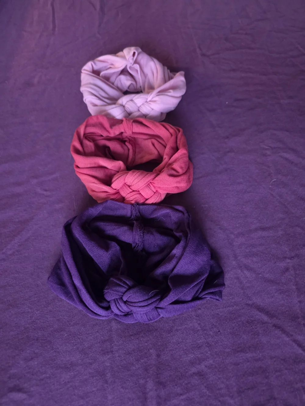 Three-Piece Knot Headband Set - Pink, Coral, Purple